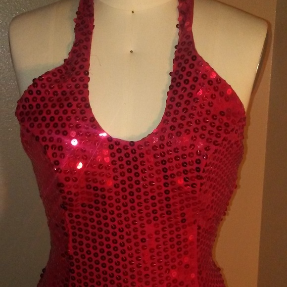 Red Sequence Dress Prom 10 - Picture 5 of 7